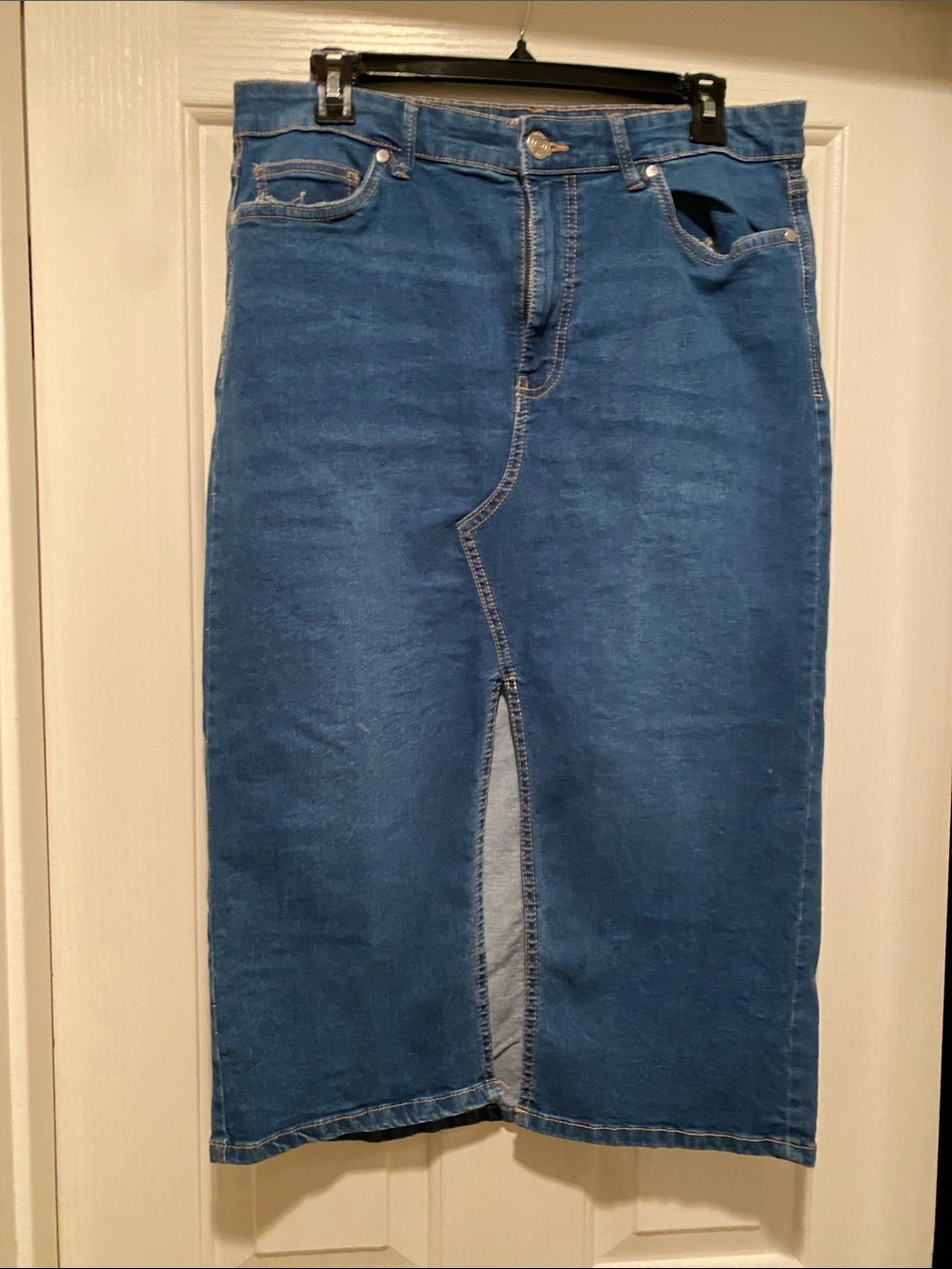 Men's Blue Denim Jeans Skirt - Classic Midwash